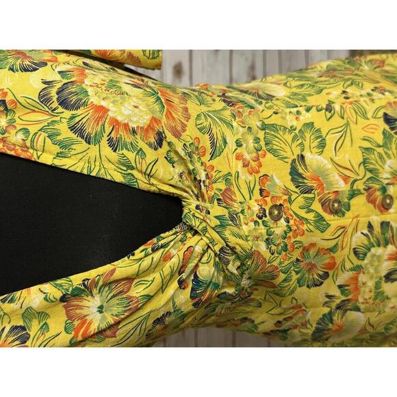 Urban Outfitter Bettie twist front floral linen-blend mini dress Size Medium - Picture 3 of 8